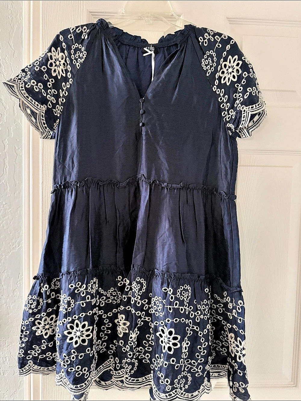 Storia HD1681 Floral Mini Dress in Blue & White Like New